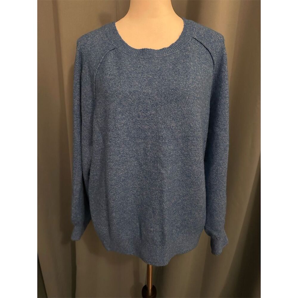 Vince Camuto Women's Pullover Sweater Blue Crew Neck Size L